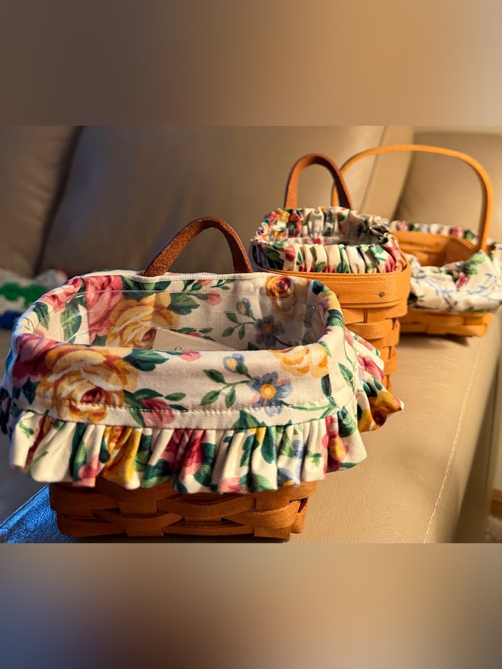 LONGABERGER 3 SETS OF BOOKING BASKETS/EXCELLENT!